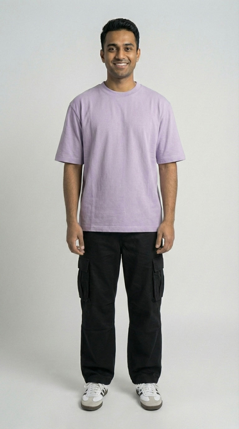 VIOLET HAZE LAVENDER OVERSIZED T-SHIRT FOR MEN
